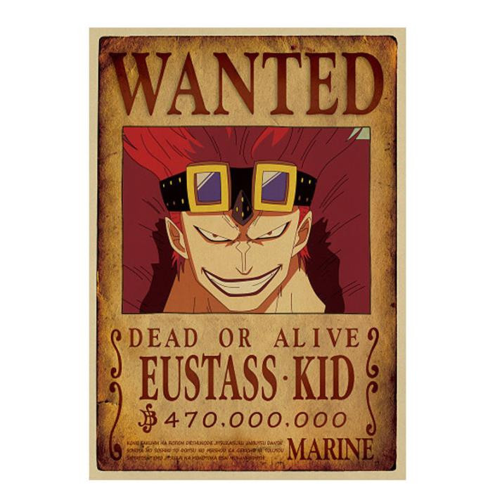 Print One Piece Wanted Poster Eustass Kid 470 000 000 Pure Blades
