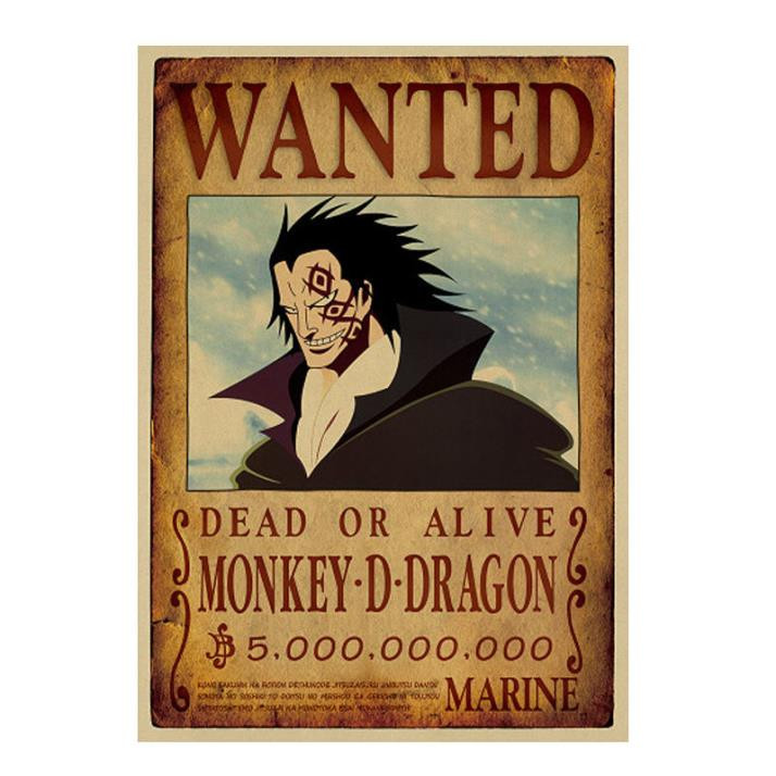 Pure Blades Print - One Piece Wanted Poster (MONKEY D DRAGON