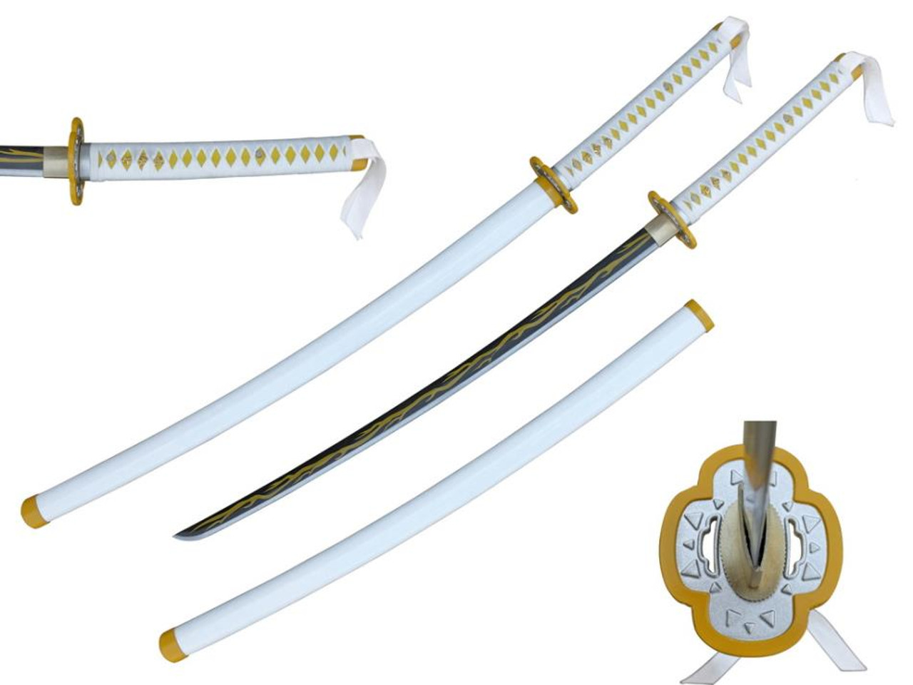 Demon Slayer Anime (Zenitsu) Handmade Katana Sword (Carbon Steel) Sharp -  Pure Blades