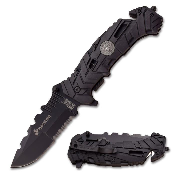 MTech Ballistic U.S. Marines Rescue A/O Pocket Knife (3Cr13