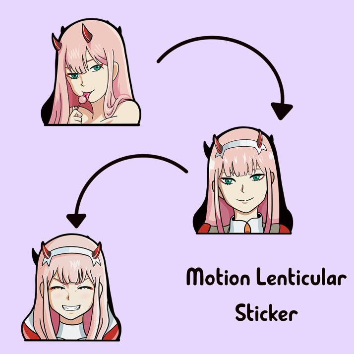 3D (SMALL) Motion Sticker (Darling in the Franxx) Zero Two - Pure Blades