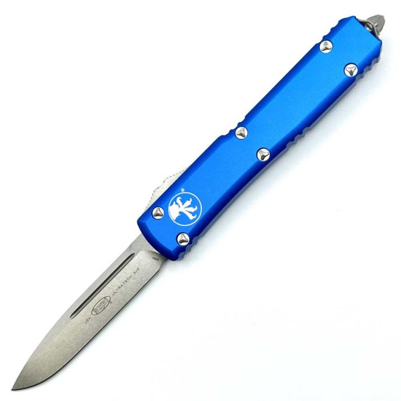 Microtech Ultratech Blue OTF Knife (3.46" Stonewash) 121-10BL