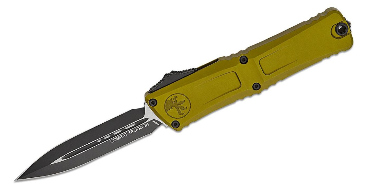 Microtech Combat Troodon OD Green OTF Knife (4.125" Black Double Edge Dagger M390) 1142-1OD