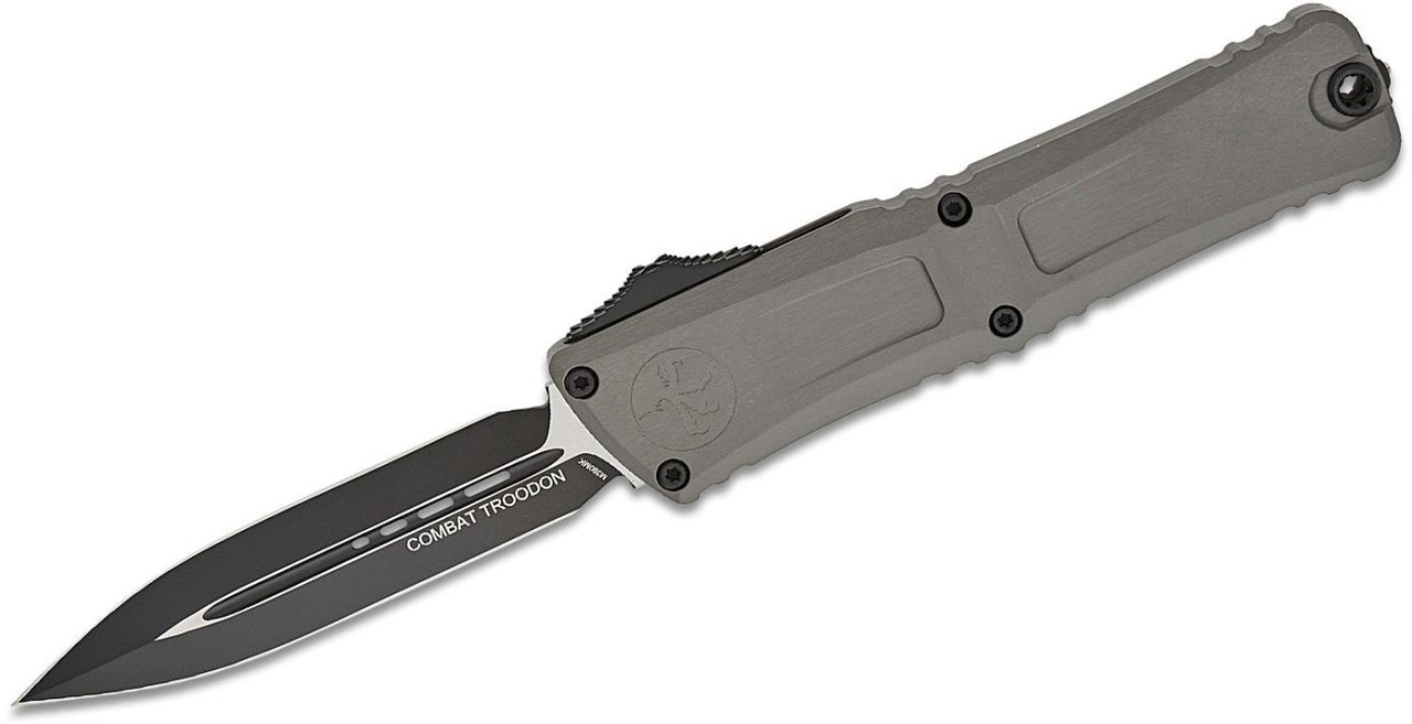 Microtech Combat Troodon Natural Clear OTF Knife (4.125" Black Double Edge Dagger M390) 1142-1NC