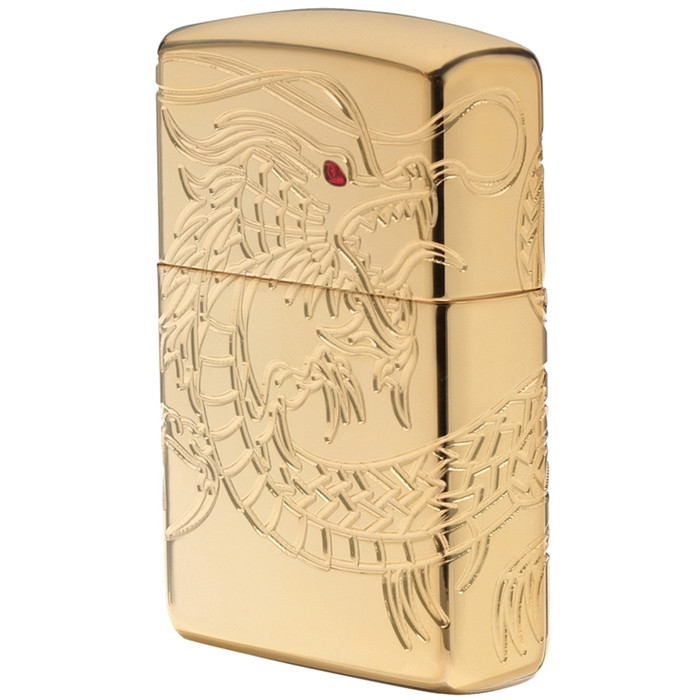 Zippo Armor 360 - Red Eye Dragon Gold Plated Zippo | MainPlace Mall