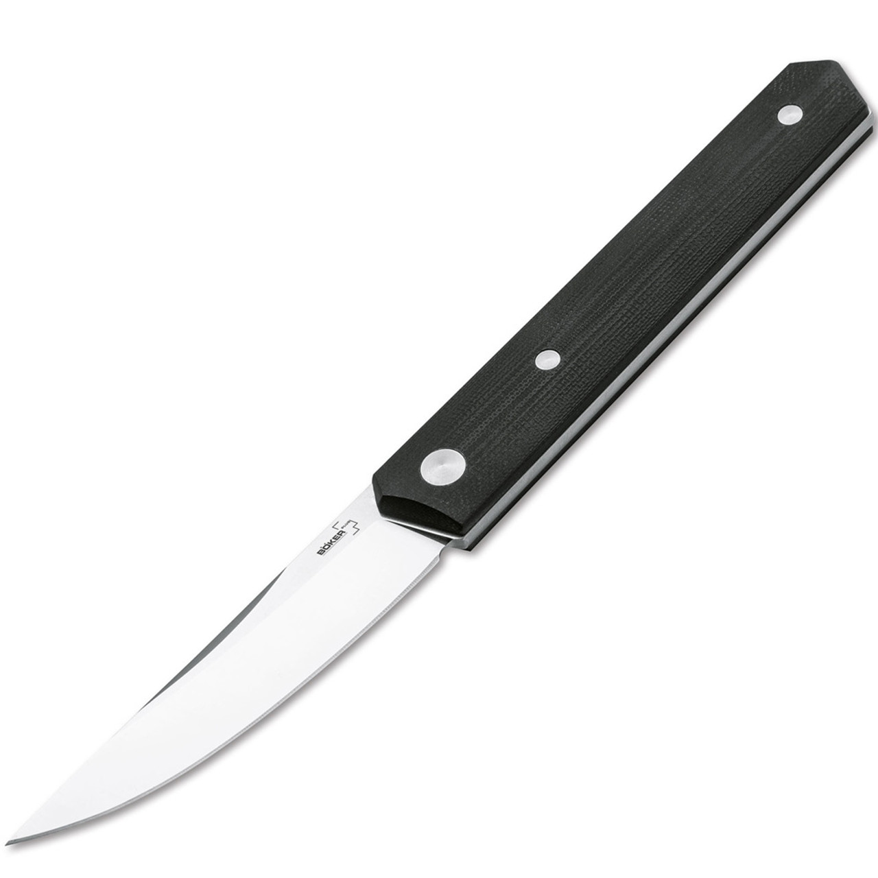 Boker Plus Kwaiken Fixed Blade Knife Black G-10 [3.625" Plain Satin] Straight Back 02BO800