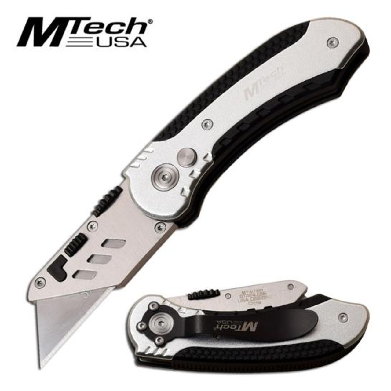 Mtech USA - Box Cutter Folding Pocket Knife Silver