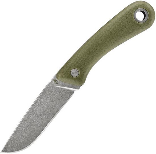 Gerber Spine Fixed Blade Knife Green [3.75" Plain Stonewash] Drop Point 30-001497