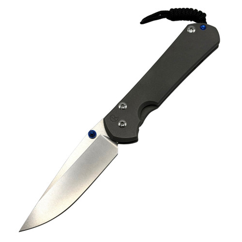 CRK Large Sebenza 31 Plain, Sandblasted Titanium [3.61" Stonewashed MagnaCut] L31-1000