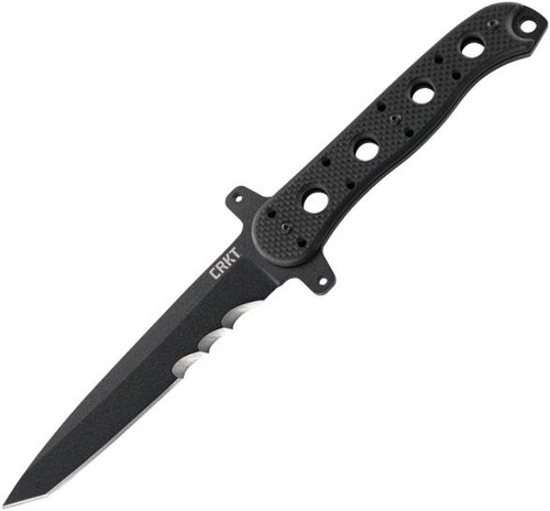CRKT M16-13FX Fixed Blade Knife Black G-10 [4.625” Serrated Black] Tanto 13FX