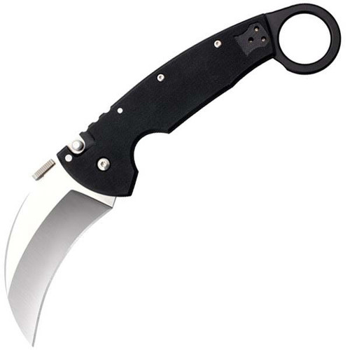 Cold Steel Tiger Claw Manual Knife Lockback Black G-10 [3.25" Plain Black CTS-HXP] Hawkbill CS22KF