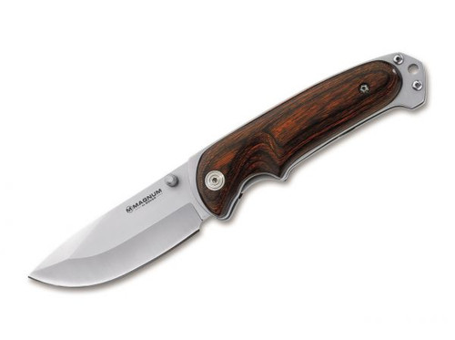 Boker Plus Bush Companion Manual Knife Brown Pakkawood [3.50" Plain Bead Blast] Drop Point 01YA116