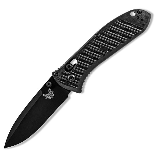 Benchmade Mini Presidio II Manual Knife AXIS® Black CF-Elite™ [3.20" Black Plain] Drop Point 575BK-1