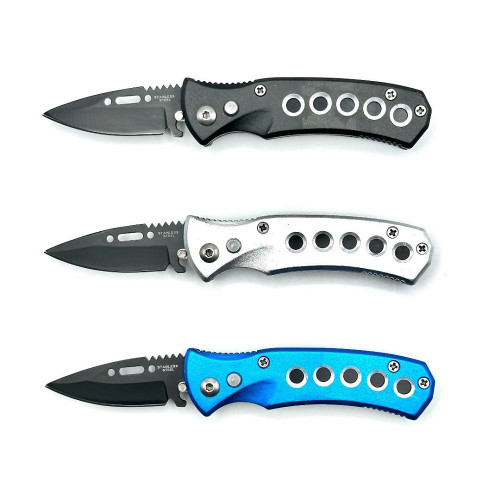 Small Button Auto Pocket Knife w/ Lock [1 Random Knife]