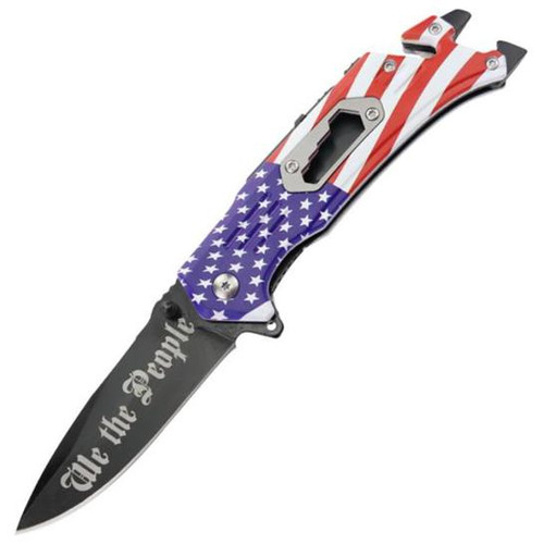 American Flag We The People Rescue AO Pocket Knife