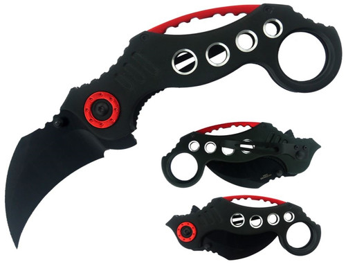 Karambit Spring Assisted Knife Red/BK