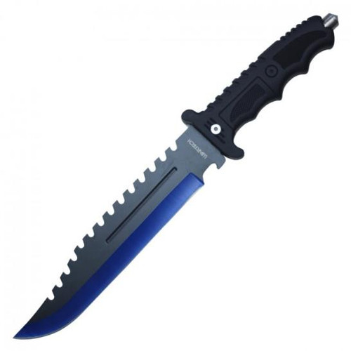 Hunting Knife (BLUE) Two Tone  13.5"