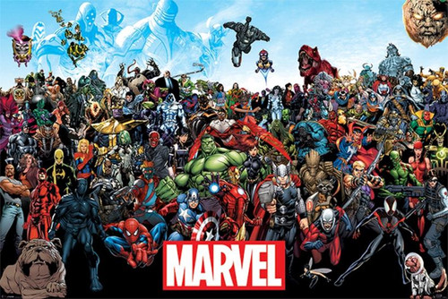 Marvel Characters Line-Up Poster