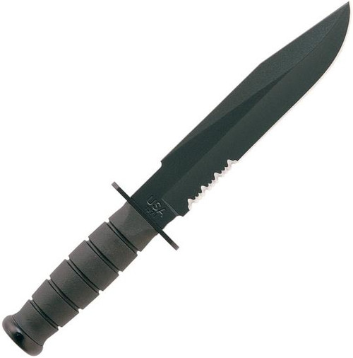 Black Fighter Serrated Fixed Blade Ka-Bar