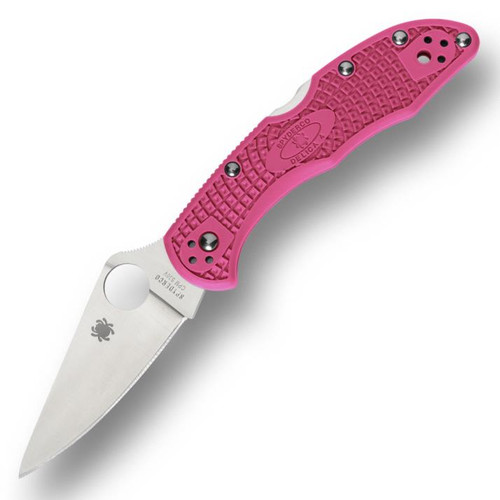 Spyderco Delica 4 Folding Knife Lockback Pink FRN [2.875" Satin CPM-S30V] C11FPPNS30V