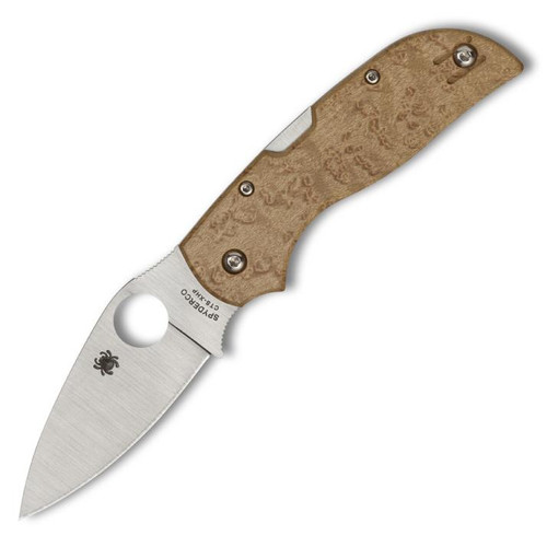 Spyderco Chaparral Folding Knife Lockback Maple Wood (2.80" Satin CTS-XHP) C152WDP