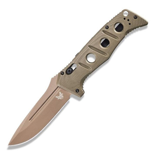 Benchmade Adamas Automatic Knife AXIS Lock Olive Tan G-10 [3.80" Brown Cru-wear] 2750FE-2