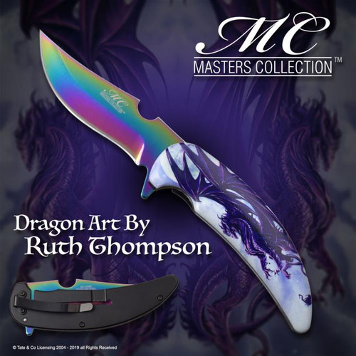 Master Collection Flying Purple Dragon (RW Blade) A/O Pocket Knife (Dragon Art By Ruth Thompson)