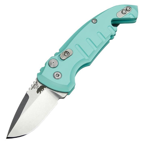 Hogue Knives A01-Microswitch Automatic Knife Plunge Lock Teal Aluminum [1.875" Stonewash CPM-154) 24123