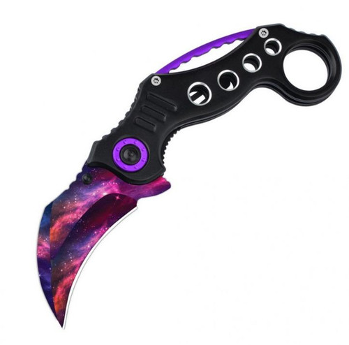 Karambit Spring Assisted Knife Galaxy