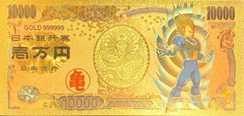 DBZ Anime (Super Saiyan Vegeta) Souvenir Coin Banknote