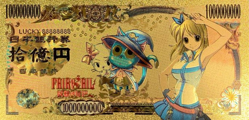 Fairy Tail Anime (Lucy Heartfilia) Souvenir Coin Banknote