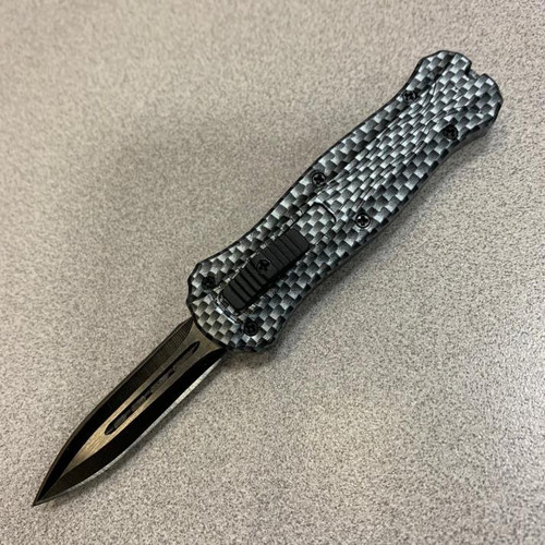 OTF (CARBON FIBER) Double Edge Pocket Knife CA Legal