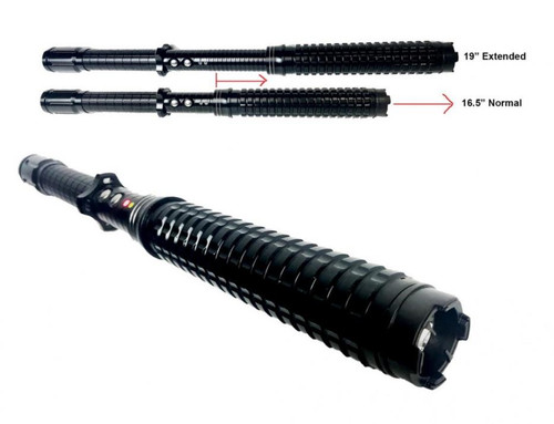 Tactical Flash Light Stun Gun with Twist Lock Extension 16.5"