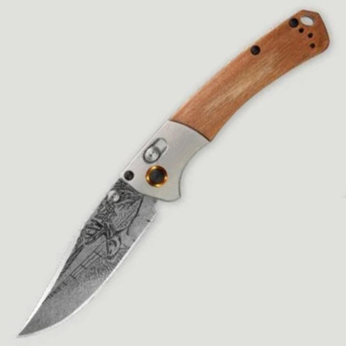 Benchmade Mini Crooked River - Whitetale Deer (3.40" Satin S30V) [Limited Edition Artist Series] 15085-2202