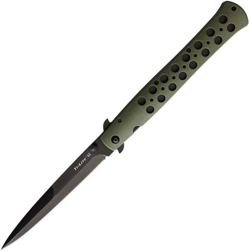XXL Ti Lite OD Green Zytel Handle Folding Knife Cold Steel [Black AUS-8A]