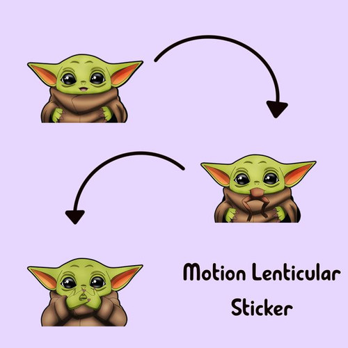 3D Motion Sticker (Starwars) Baby Yoda