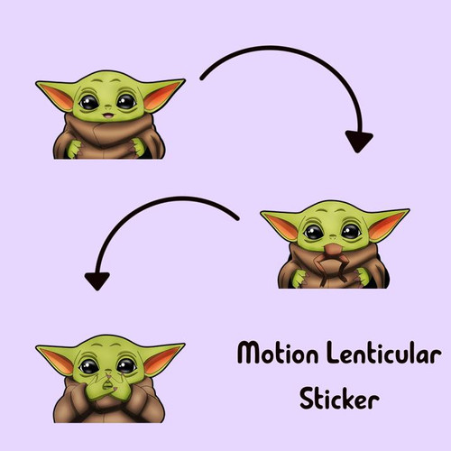 3D (SMALL) Motion Sticker (Starwars) Baby Yoda