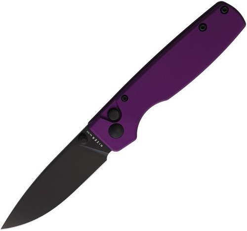 Original (Purple Aluminium) Button Lock Pocket Knife [2.98" Black 154CM] Kizer Cutlery V3605C4