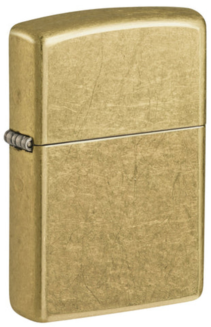 Classic Street Brass Zippo lighter with a brushed brass finish, perfect for everyday use and outdoor adventures.