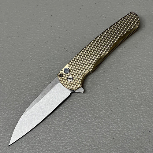 Pro-Tech Malibu Bronze Texture Custom Flipper Knife Wharncliffe (3.25" Stonewash MagnaCut) 5311