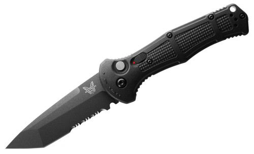 Benchmade AUTO Claymore Black [Tanto, Serrated] Grivory Pocket Knife (3.60" Black D2) 9071SBK