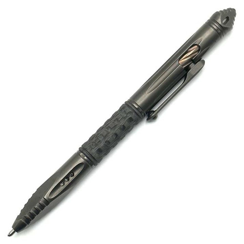 Microtech Kyroh Shot Peened Titanium Pen w/ Pocket Clip (5.875" Overall) 403-TI-SPTRI