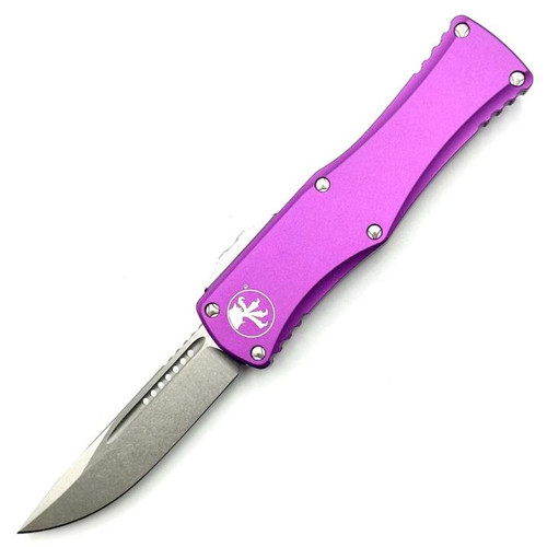 Microtech Hera Violet OTF Knife (3.125" Stonewash) 703-10VI
