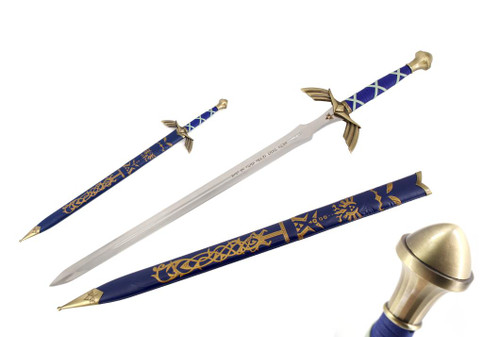 Legend of Zelda Master Sword (Blue Tri Force Scabbard) 42"