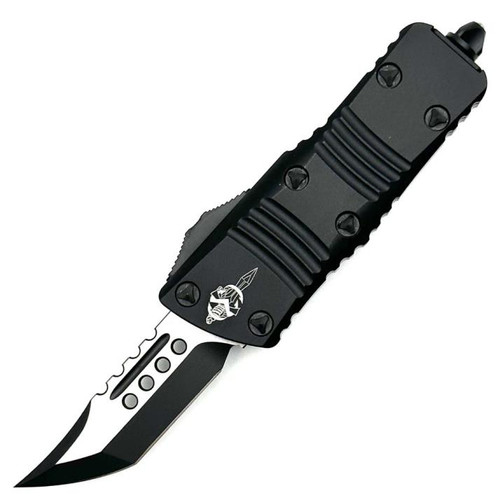Microtech Mini Troodon Black OTF Knife Hellhound Tanto (1.9" Black) Signature Series 819-1TS