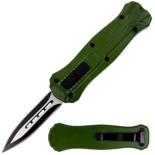 OTF (FOREST GREEN) Double Edge Pocket Knife CA Legal