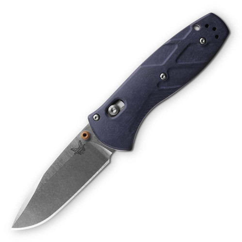 Benchmade Mini Barrage Blue Richlite AXIS Assisted Knife [2.91" Satin S30V] 585-03