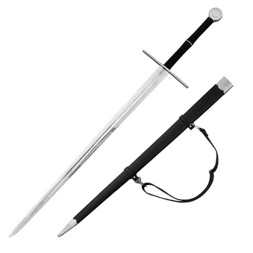 Hand Forged (Black Scabbard) Medieval Sword 53" (Carbon Steel)