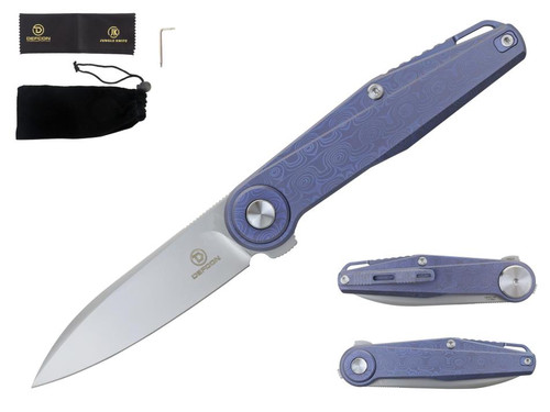 DEFCON Fulcrum (BLUE) Titanium Handle Folding Knife [Bohler M390] TF9617-1