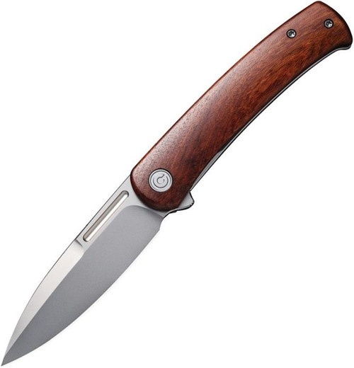 CIVIVI Cetos Flipper Knife Cuibourtia Wood (3.48" Silver Bead Blasted 14C28N) C21025B-4